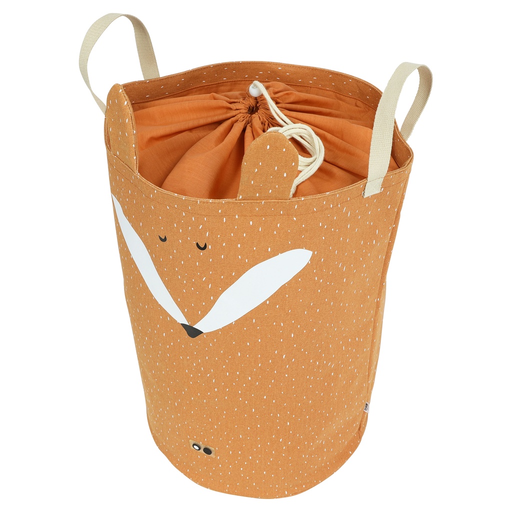 MAND, vr speelgoed, Mr. Fox, Toy Bag Large, print vos/aop streepjes, rond, oren, katoen, opbergen, Playtime (024)