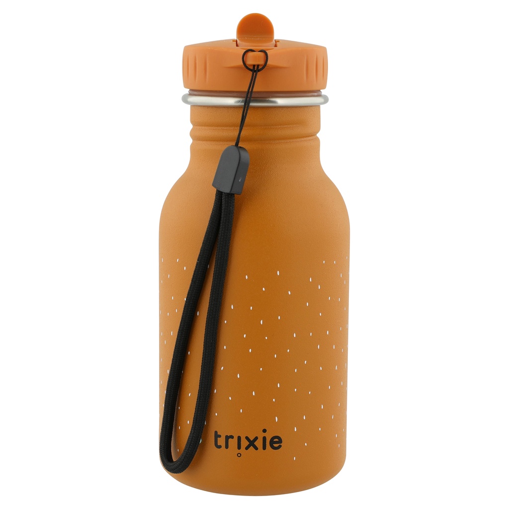 DRINKBEKER, 350ml, Mr. Fox, rusty orange , oranje, uni/print vos, alu, deksel, drinktuit, drinkfles, School (040)