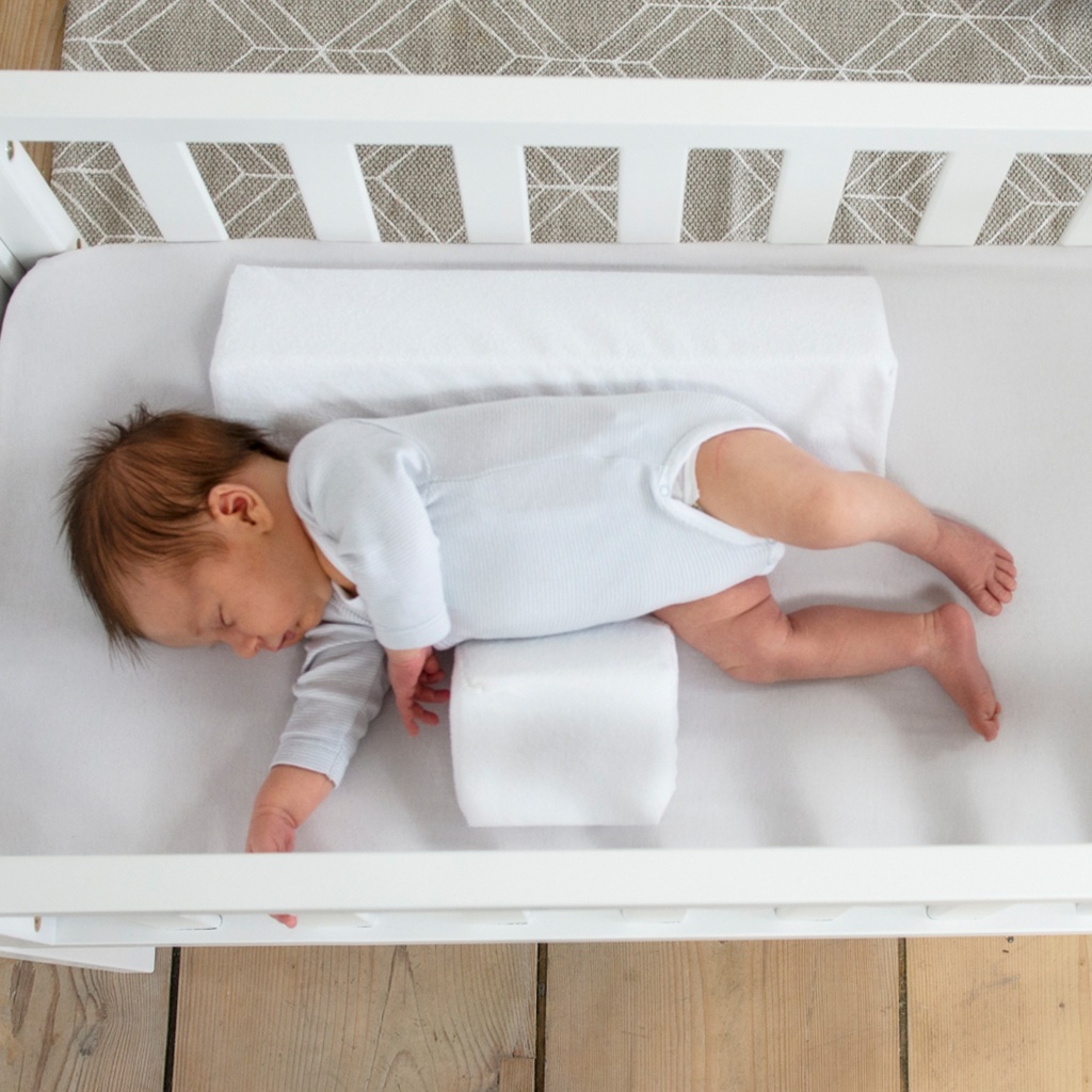 VEILIGHEIDSKUSSEN, Baby Sleep, wit, met zijsteunen, 40 cm x 34 cm, voor wieg/park/babybed, 2022