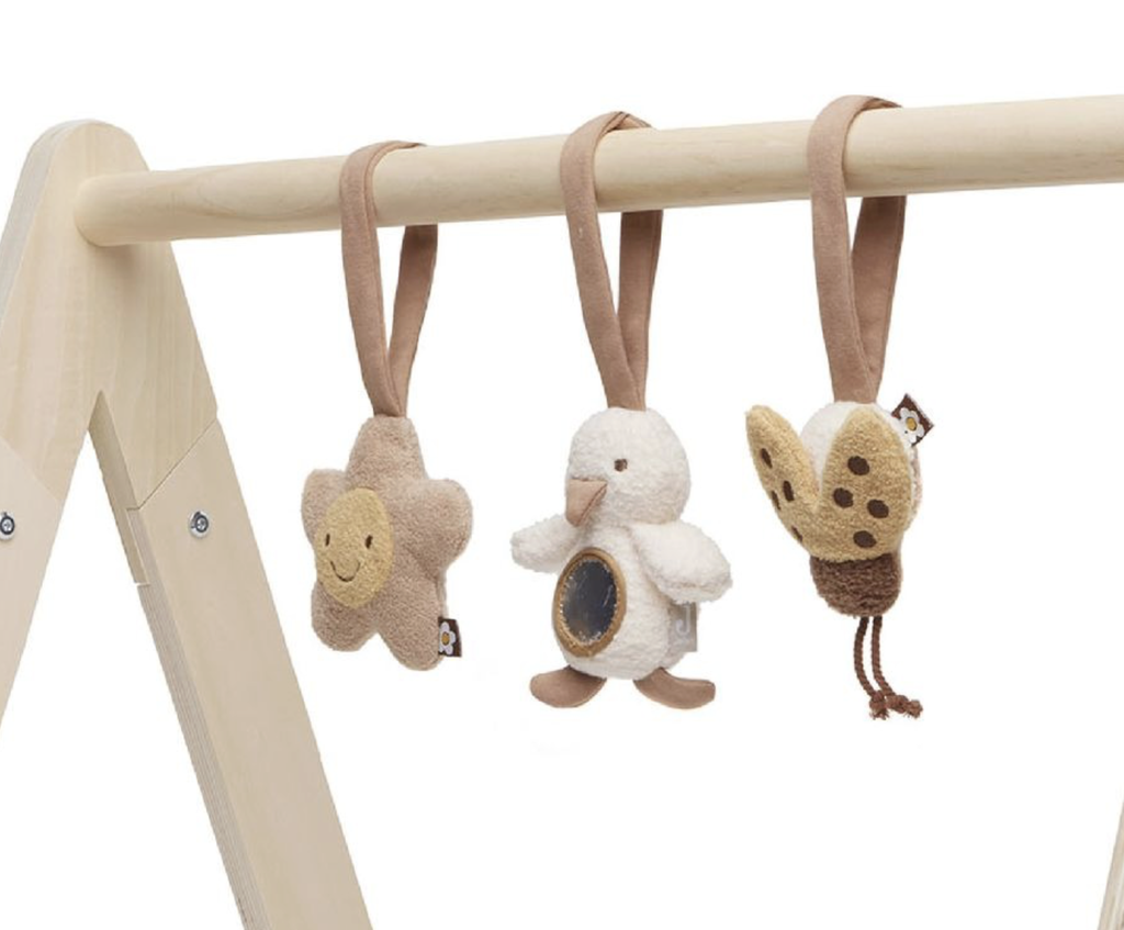 SPEELTJES VOOR SPEELBOOG, Baby Gym Toys, Spring Garden, bruin, uni, textiel, vanaf 0 maand