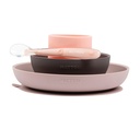 EETSET, Silicon, uni, pink/eggplant, silicone, 4 delig: plat bord, kom, lepel, drinkbeker