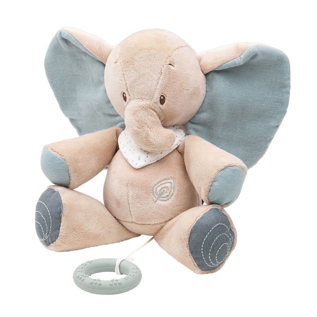 Nattou | Muziektrekker Musical Axel the elephant  Luna & Axel groen/bruin 28cm