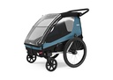 FIETSKAR, Courier 2, aegean blue, zwart/blauw, voor 2 kinderen, gesch vr babyschaal, opvouwbaar