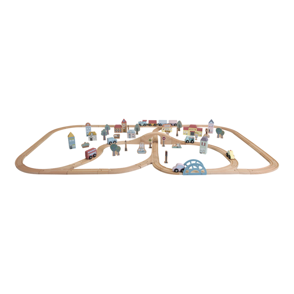 Little Dutch | Speelset Treinbaan XXL  Starterkit Hout +36M