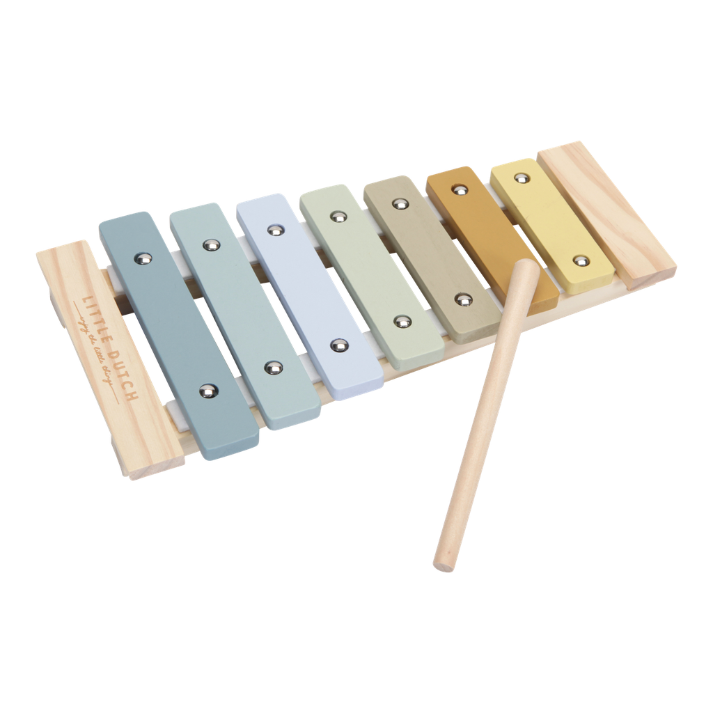 MUZIEKINSTRUMENT, Xylofoon, blue, blauw/multikleur, hout, +muziek, vanaf 36 maanden