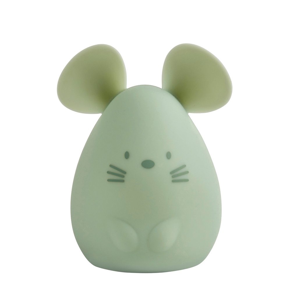 NACHTLAMP DRAADLOOS, Mouse, green, groen, Silicon, figuur, muis, 12cm, LED lampje, oplaadbaar via 12 uur