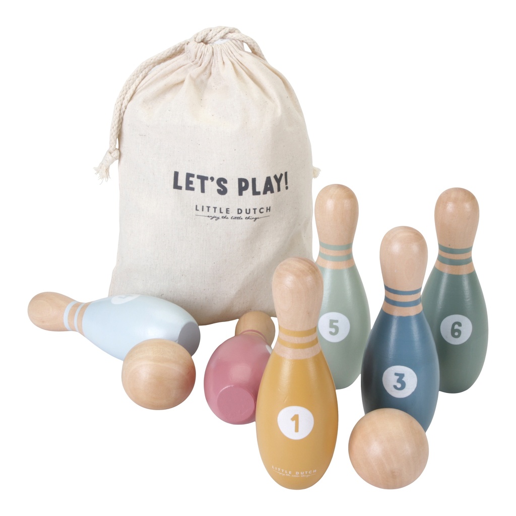 Little Dutch | Strandspeelgoed Bowlingset Hout +36M