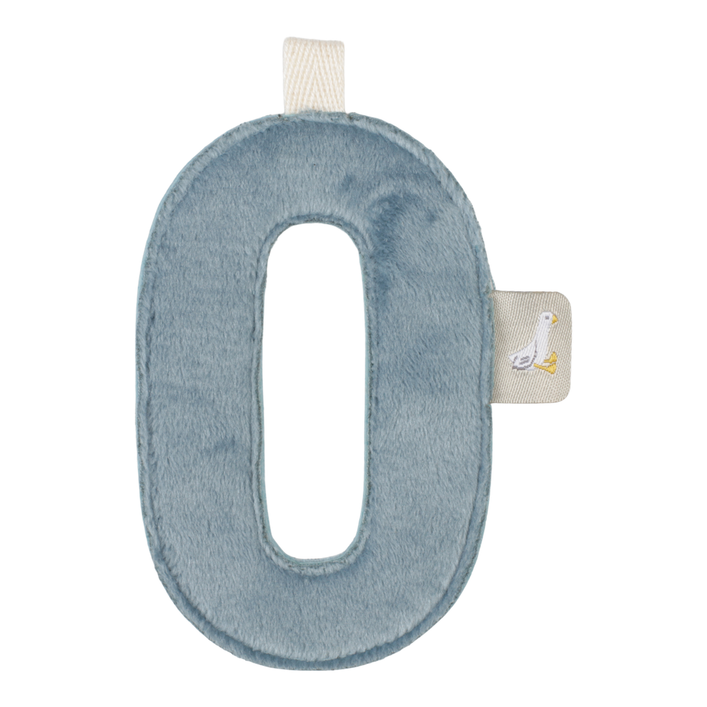 TEXTIEL LETTER, Letter O, blauw, Vlaggenlijn, uni, velours, L: 10 cm, decoratie, 2022