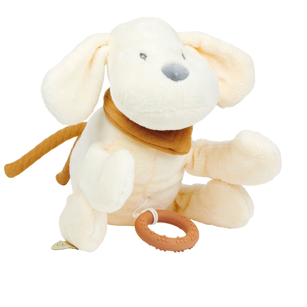 MUZIEKTREKKER, Charlie, ecru, Musical Dog Flannel, vanilla, hond, uni, textiel, +0m, H:30cm