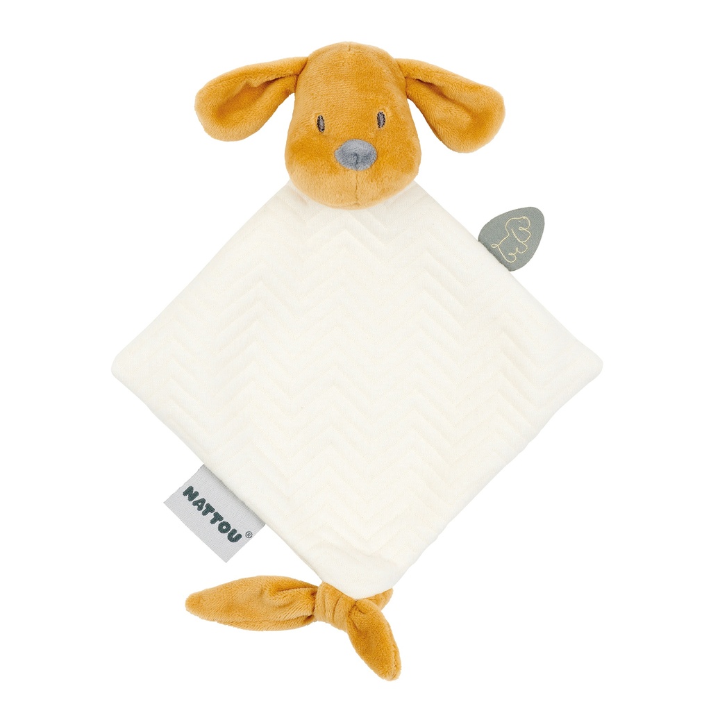 Nattou | Knuffeldoek / Doudou Mini Doudou Dog Jacquard Charlie vanilla