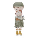 PLUCHE KNUFFEL, H35 cm, Little Farm, boer Jim met kip, multikleur, babypop, textiel, vanaf 12 maanden