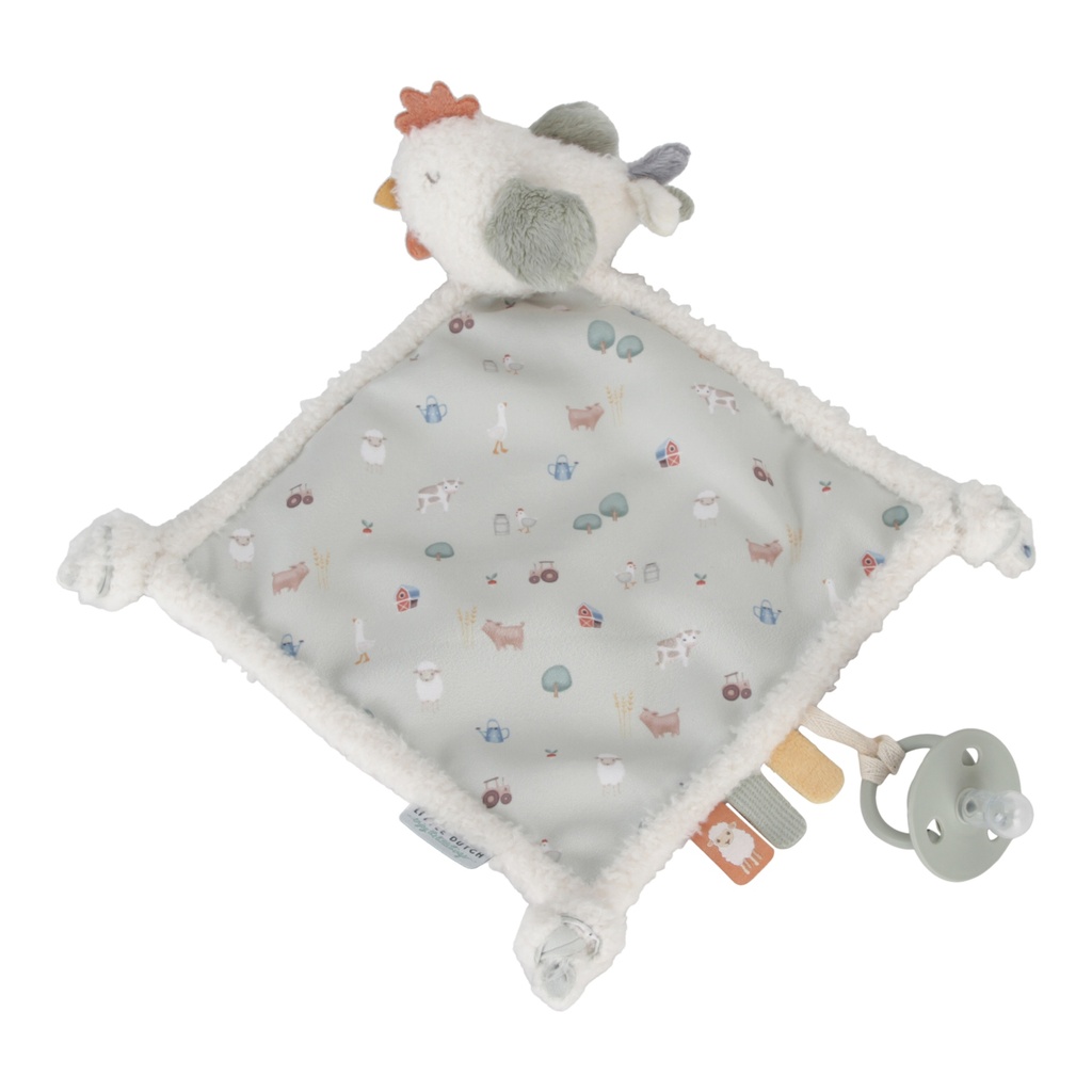 Little Dutch | Knuffeldoek Little Farm Kip Groen