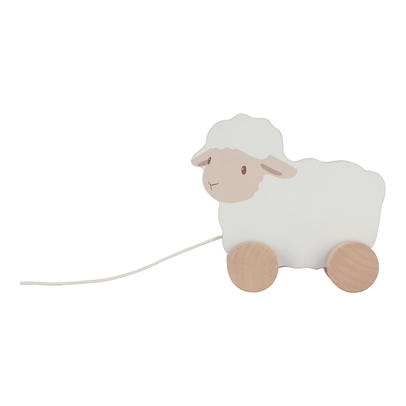 Little Dutch | Trekfiguur Schaap Little Farm Ecru Hout +12M