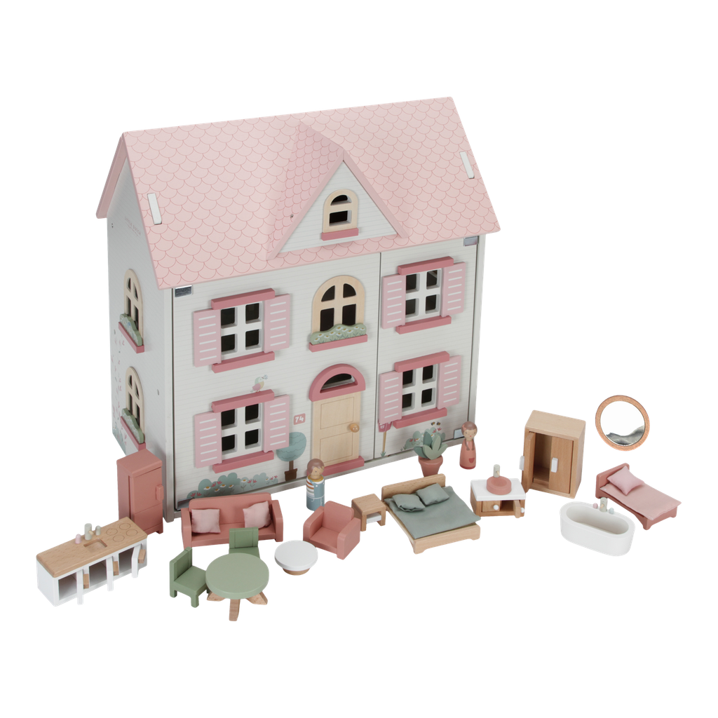 Little Dutch | Poppenhuis Roze Hout +36M