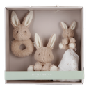 PLUCHE KNUFFEL, Giftset, Baby Bunny, konijn, textiel, vanaf 0 maand, - inhoud knuffel/knuffeldoek/ringrammelaar