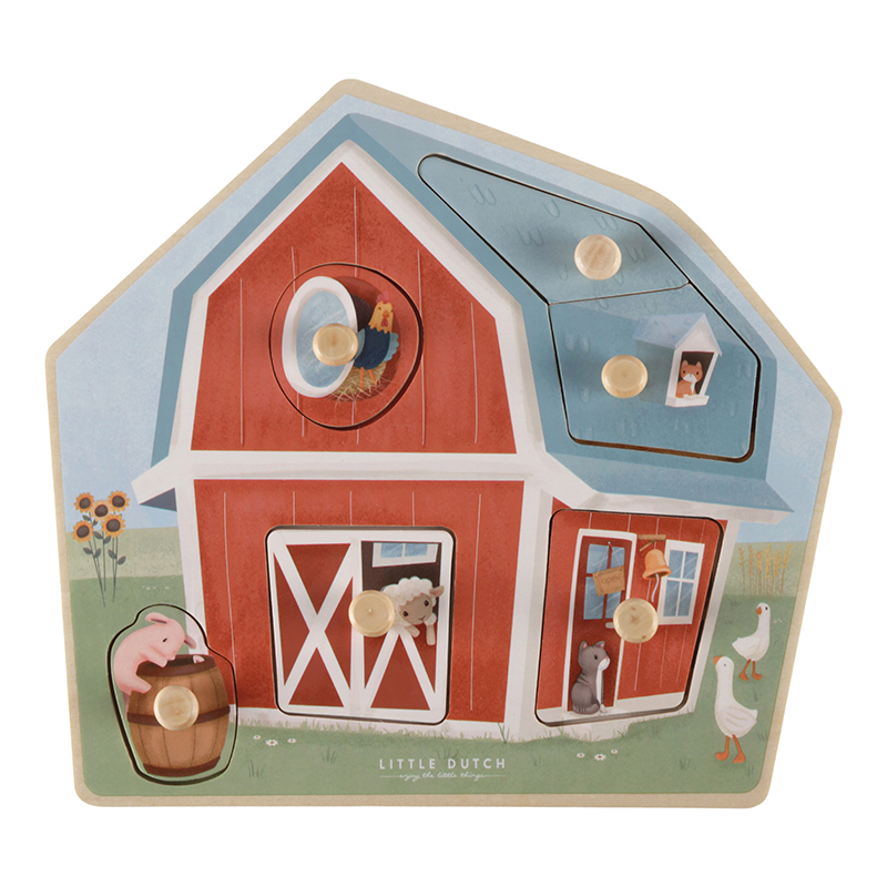 Little Dutch | Puzzel Little Farm Houten Puzzel +12M