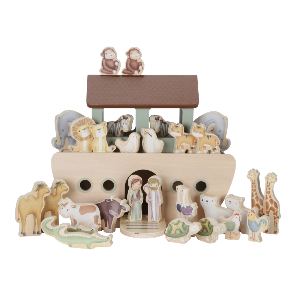 Little Dutch | Speelset Ark Van Noach Hout incl. 30 Figuren +18M