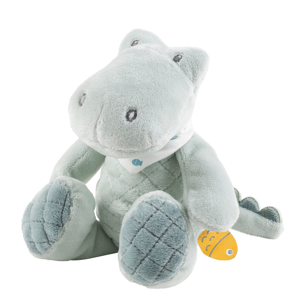 Nattou | Pluche knuffel Mini cuddly rattle Romeo the crocodile Romeo, Jules & Sally groen 20cm