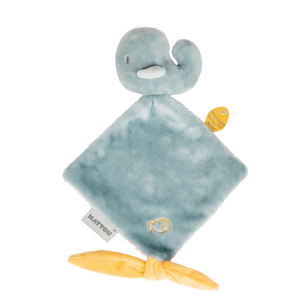 Nattou | Knuffeldoek / Doudou Mini Doudou Sally the whale Romeo, Jules & Sally grijs/groen 