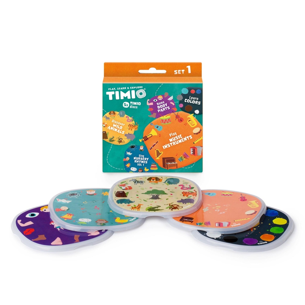 EDUCATIEF SPEELGOED, Disc pack set 1, wilde dieren, muziekinst./kleuren/ kinderliedjes vol 1/lichaamsdelen