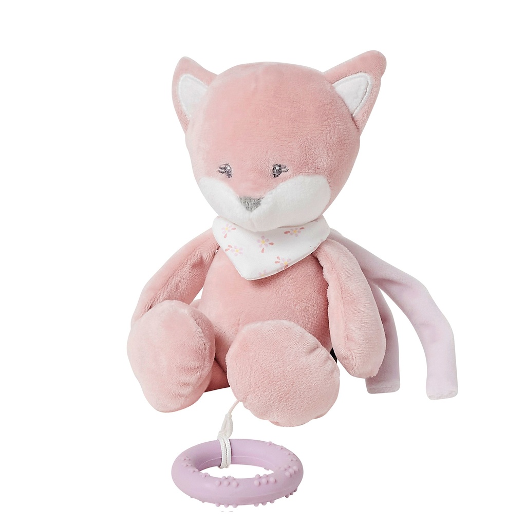 MUZIEKTREKKER, 23cm, Mini Musical Alice the fox, Alice & Pomme, roze, vos, textiel, +muziek, vanaf 0 maand