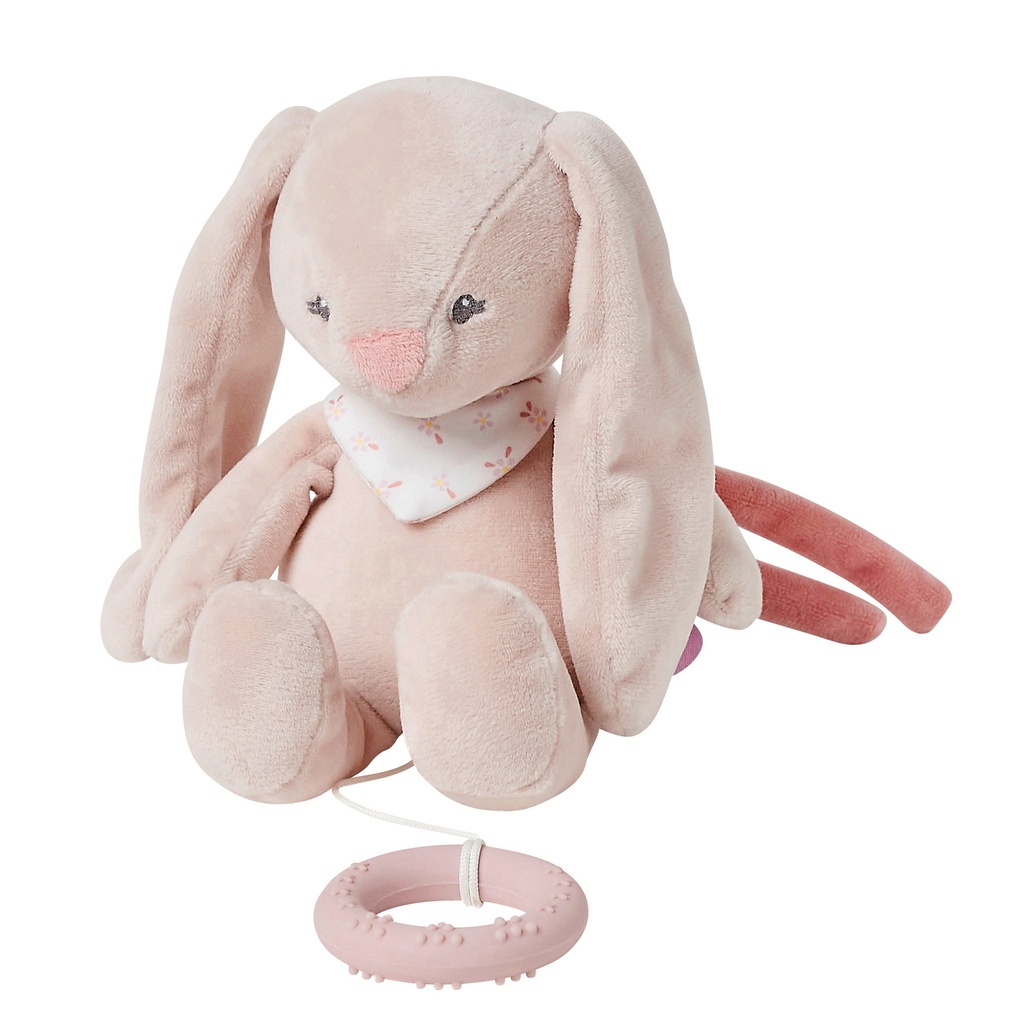 MUZIEKTREKKER, 23cm, Mini Musical Pomme the bunny, Alice & Pomme, ecru, konijn, textiel, +muziek, vanaf 0 maand