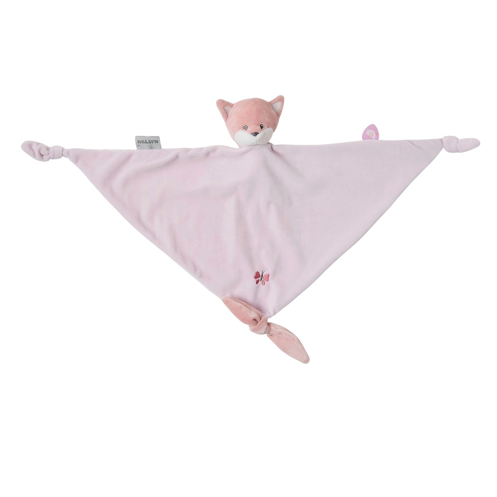 KNUFFELDOEK / DOUDOU, Maxi doudou Alice the fox, Alice & Pomme, roze, vos, uni/aop bloemen, textiel, 0M+