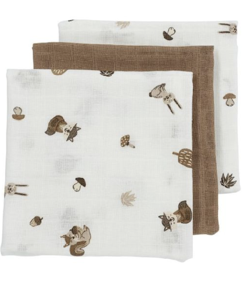 Meyco | Tetra Doek Forest Animals Toffee 70x70 3st