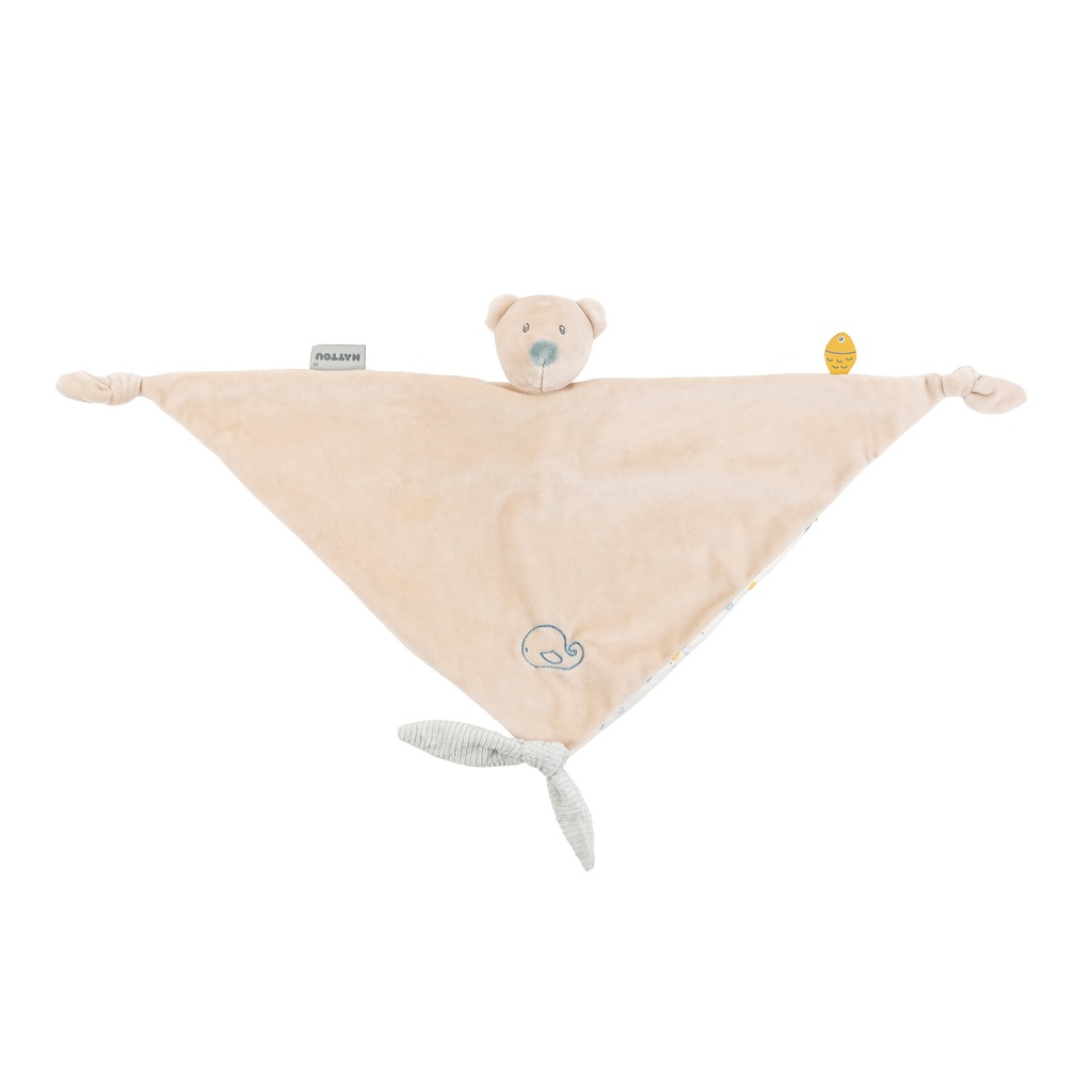 KNUFFELDOEK / DOUDOU, Romeo, Jules & Sally, beige, beer, textiel, L65x30cm vanaf 0 maand