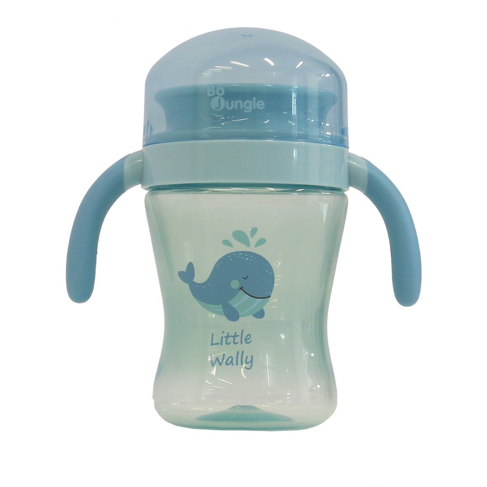 DRINKBEKER, 240 ml, little wally, Drinking Cup 360°, blauw, print walvis, kunststof, handvatten, deksel, 1 stuk(s)