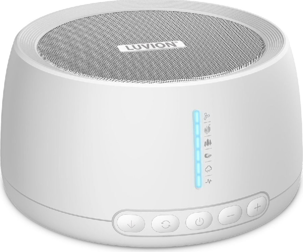 SLAAPHULP, White Noise Speaker, white, wit/blauw, 6.2xdia 11cm, met muziek, met kalmerende geluiden, oplaadbaar via USB