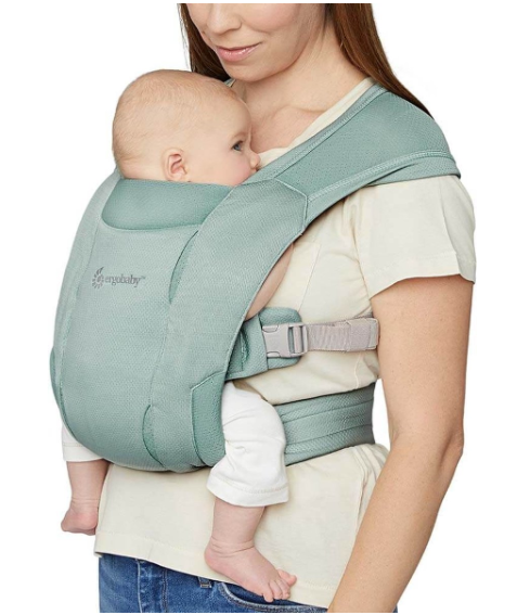 BABYBUIDEL, Embrace Soft Air Mesh, sage, 0 maand (3.2 kg) tot 6 maand (12 kg), positie buik/M houding, 2022