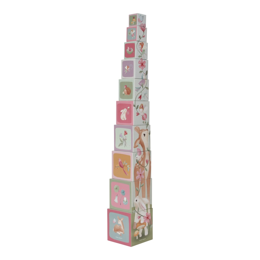 Little Dutch | Stapelblokken Fairy Garden Stapeltoren Roze +18M