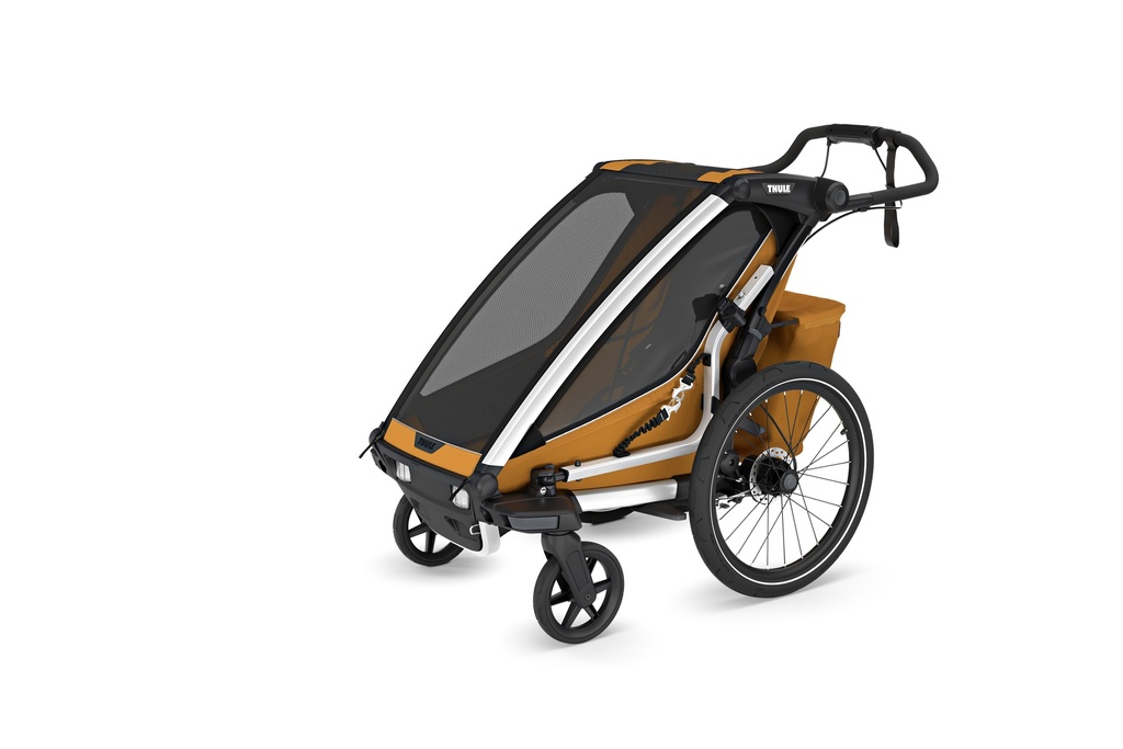 FIETSKAR, Thule, Chariot Sport 1 G3, natural gold, vr 1 kind, gesch vr babyschaal, opvouwbaar, achterlicht, 2024 