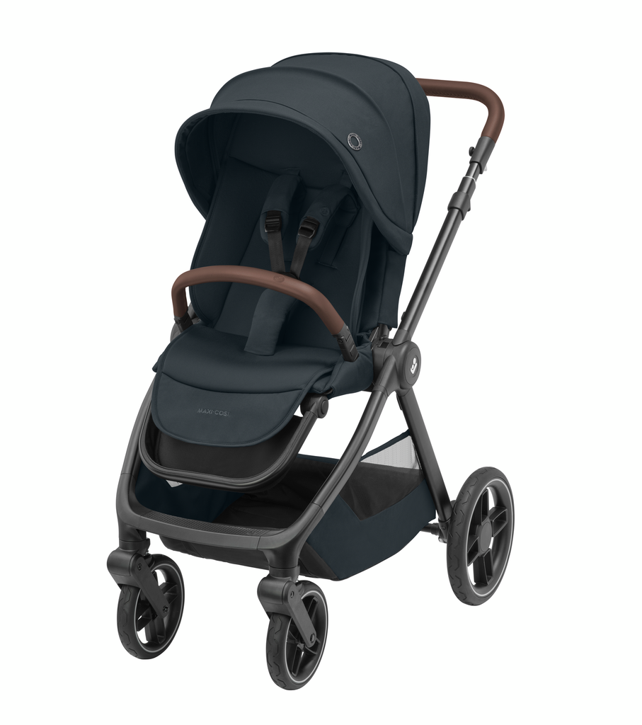 WANDELWAGEN, Oxford, essential graphite, frame dark grey/alu, omkeerb zitting, duwbeugel imitatieleder/bruin, 2024 