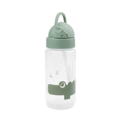 DRINKBEKER, 350 ml, Straw Bottle, Croco, green, print krokodil, PP, deksel, rietje, 1 stuk(s), 2024