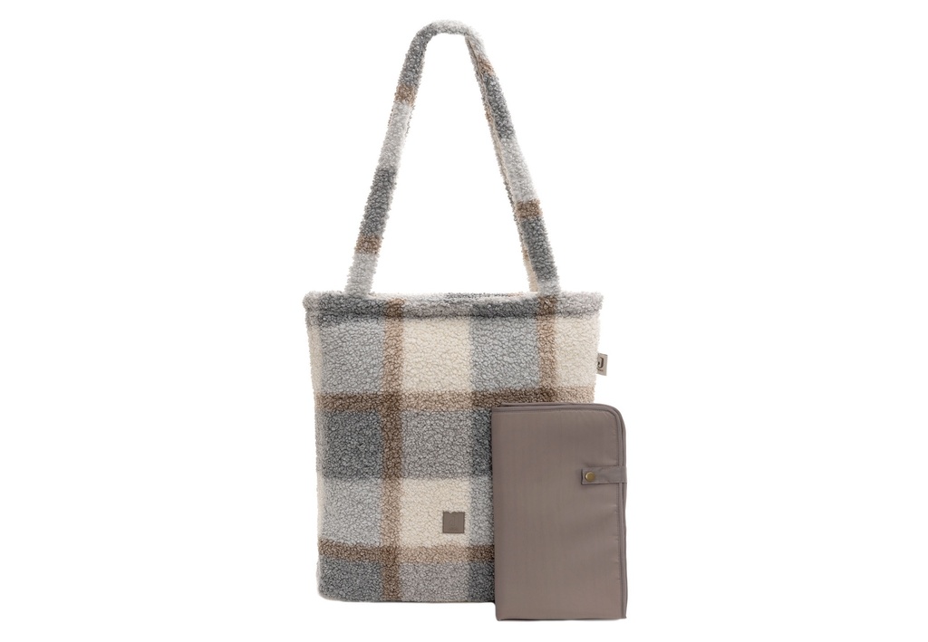 Diaper Bag Shopper Check Boucle