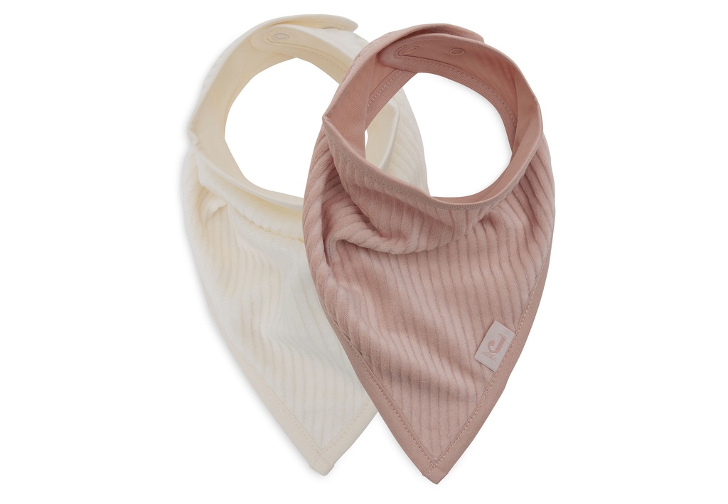 Bib Bandana Velvet Rib Wild Rose/Ivory (2pack)