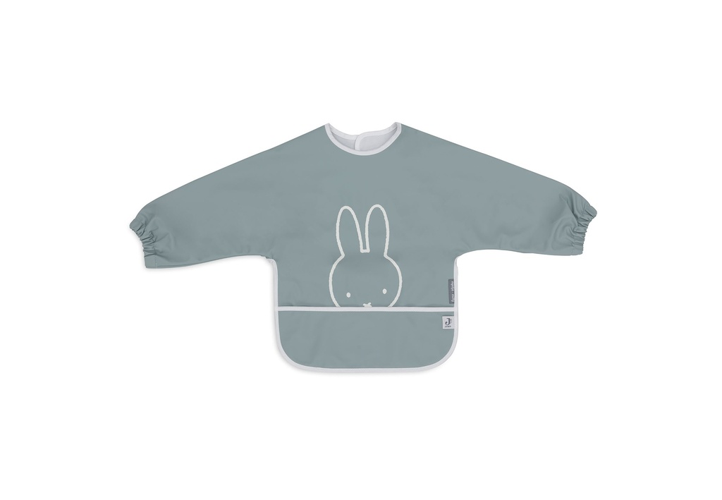 Bib Waterproof with Sleeves Miffy Peekaboo Sea Green