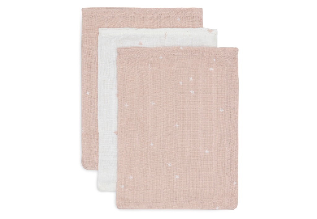 Jollein | Washandje muslin twinkling wild rose 15x20 cm 3-pack 