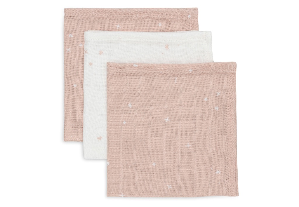 Jollein | Monddoekje muslin twinkling wild rose 31x31 cm 3-pack