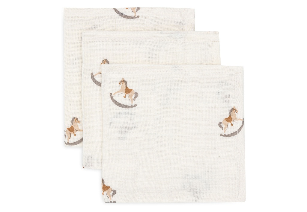 Jollein | Monddoekje muslin nostalgic ride 3-pack 31x31 cm