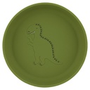 PLAT BORD, Plate, Mr. dino, rond, groen, kop dino, siliconen, per stuk