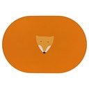 PLACEMAT, Fox mealtime, oranje, kop vos, ovaal, siliconen, waterafstotend 1 stuk