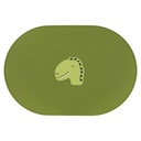 PLACEMAT, Dino, mealtime, groen, kop dino, siliconen, water afwerend, ovaal, 1 stuk