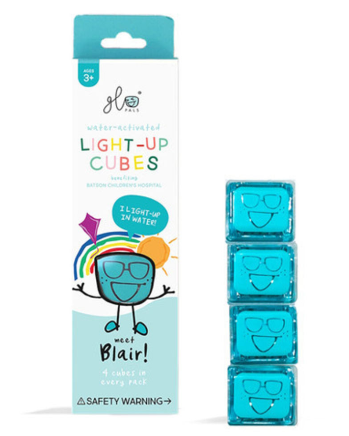 BADSPEELGOED, Blair, light up cubes, blauw, kunststof, 4 stuks, af 36M