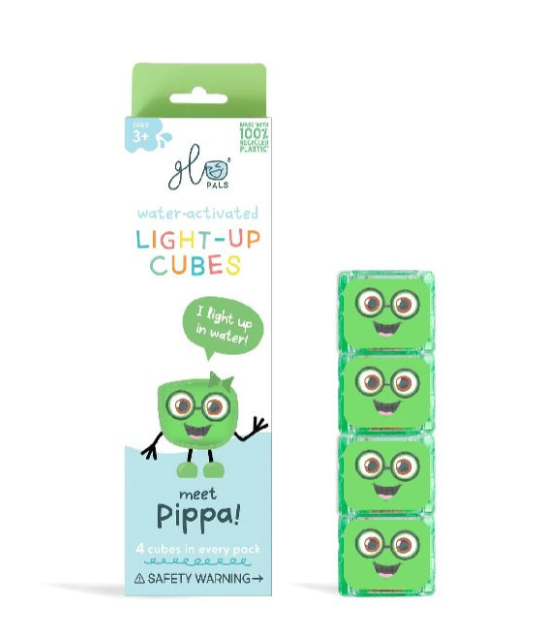 BADSPEELGOED, Pippa, light up cubes, groen, kunststof, 4 stuks, af 36M