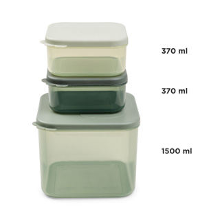 BEWAARPOTJE, Food Storage Container Set L, Elphee, green, groen, PP/PP, 2x 370 ml/1x 1500 ml, 2024