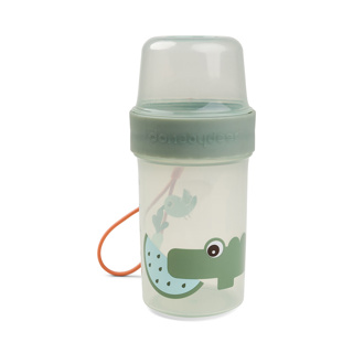 BEWAARPOTJE, Croco, green, To Go 2-Way Snack Container L, PP/PP, 1x 470 ml, 2 compartimenten: 150ml en 320ml, 2024