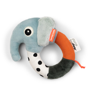 Done by Deer | Rammelaar Sensory Ring Rattle Elpee Blue +0M